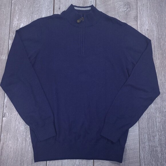 Southern Tide Mens 1/4 Zip Sweater Size Small Blue Solid Cotton Pullover Golf - Picture 1 of 6